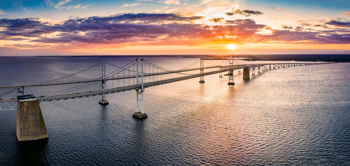 Chesapeake Bay Bridge at sunset